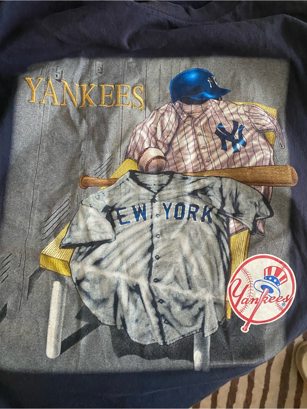 Adult Navy Vintage 1998 New York Yankees Graphic Short Sleeve Tee